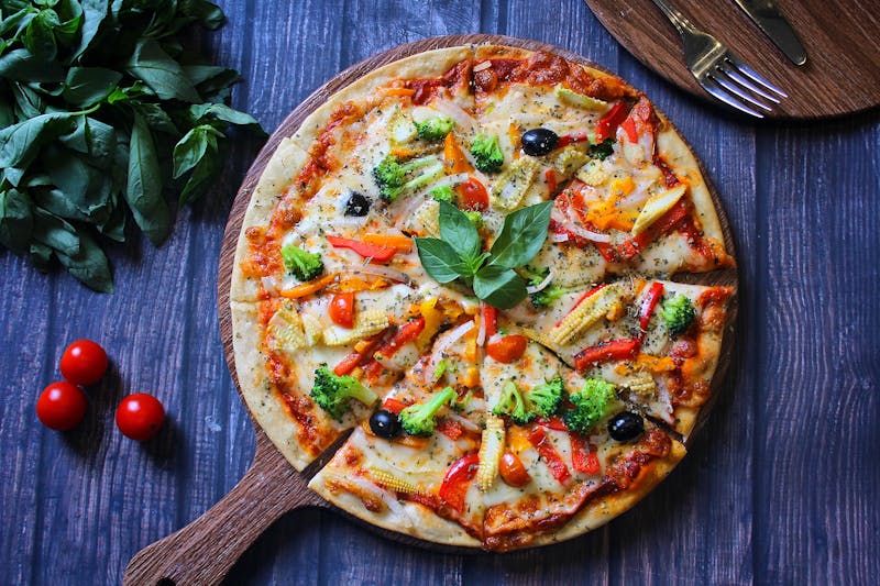 Via 313 Roasted Veggie vegan pizza with seasonal produce