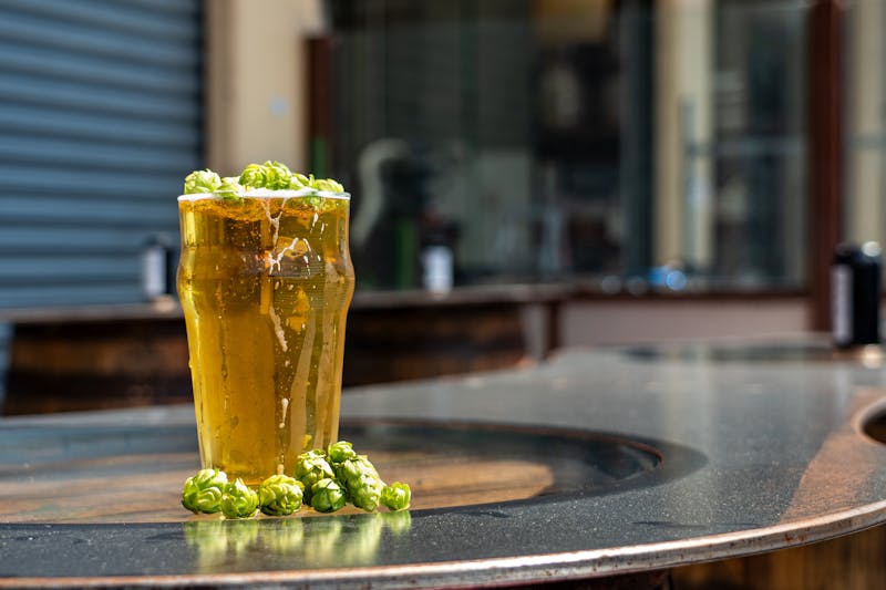 Craft beer pint at Via 313 restaurant